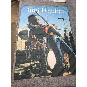 RARE Vintage Authentic Made In Italy Jimi Hendrix 42x30 Polyester Poster Art